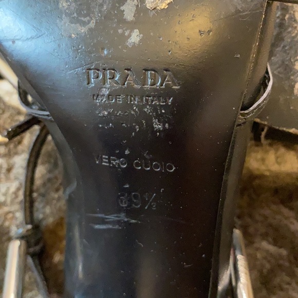 Prada women’s sandal black leather size Eur 39.5 - Picture 5 of 7